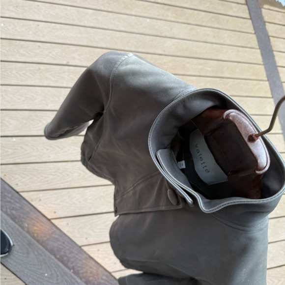 Valette leather jacket gray M Lamb leather!  See pen mark on jacket.  3/4 sleeve - Picture 8 of 13